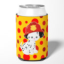 Fireman Dalmatian Puppy Can or Bottle Hugger Cooler Sleeve for Standard 12 oz Cans, Insulated Foam Beer & Soda Can Hugger Reusable