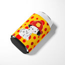 Fireman Dalmatian Puppy Can or Bottle Hugger Cooler Sleeve for Standard 12 oz Cans, Insulated Foam Beer & Soda Can Hugger Reusable