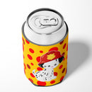 Fireman Dalmatian Puppy Can or Bottle Hugger Cooler Sleeve for Standard 12 oz Cans, Insulated Foam Beer & Soda Can Hugger Reusable