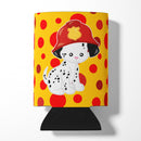 Fireman Dalmatian Puppy Can or Bottle Hugger Cooler Sleeve for Standard 12 oz Cans, Insulated Foam Beer & Soda Can Hugger Reusable
