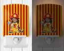 Fireman Girl Ceramic Night Light Compact, UL-Certified, Ideal for Bedroom, Bathroom, Nursery, Hallway, Kitchen, 6x4x3, Multicolor