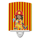 Fireman Girl Ceramic Night Light Compact, UL-Certified, Ideal for Bedroom, Bathroom, Nursery, Hallway, Kitchen, 6x4x3, Multicolor