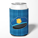 Police Hat Can or Bottle Hugger Cooler Sleeve for Standard 12 oz Cans, Insulated Foam Beer & Soda Can Hugger Reusable