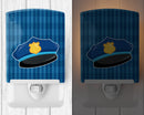Police Hat Ceramic Night Light Compact, UL-Certified, Ideal for Bedroom, Bathroom, Nursery, Hallway, Kitchen, 6x4x3, Multicolor