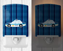 Police Car Ceramic Night Light Compact, UL-Certified, Ideal for Bedroom, Bathroom, Nursery, Hallway, Kitchen, 6x4x3, Multicolor