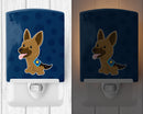 Police German Shepherd Ceramic Night Light Compact, UL-Certified, Ideal for Bedroom, Bathroom, Nursery, Hallway, Kitchen, 6x4x3, Multicolor