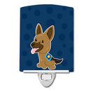 Police German Shepherd Ceramic Night Light Compact, UL-Certified, Ideal for Bedroom, Bathroom, Nursery, Hallway, Kitchen, 6x4x3, Multicolor