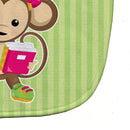 Monkey Going to School Baby Bib Easy-Clean Baby Bib Baby Feeding Accessory Baby Mealtime Essential, 10 x 13, Multicolor