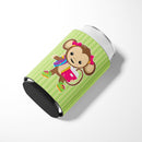 Monkey Going to School Can or Bottle Hugger Cooler Sleeve for Standard 12 oz Cans, Insulated Foam Beer & Soda Can Hugger Reusable