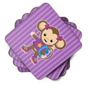 Monkey with Backpack Foam Coasters Set of 4 Cup Coasters for Indoor Outdoor, Tabletop Protection, Anti Slip, Mouse pad Material