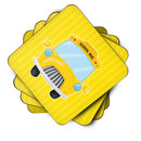School Bus Foam Coasters Set of 4 Cup Coasters for Indoor Outdoor, Tabletop Protection, Anti Slip, Mouse pad Material