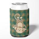 Monkey Can or Bottle Hugger Cooler Sleeve for Standard 12 oz Cans, Insulated Foam Beer & Soda Can Hugger Reusable