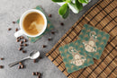 Monkey Foam Coasters Set of 4 Cup Coasters for Indoor Outdoor, Tabletop Protection, Anti Slip, Mouse pad Material