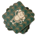 Monkey Foam Coasters Set of 4 Cup Coasters for Indoor Outdoor, Tabletop Protection, Anti Slip, Mouse pad Material