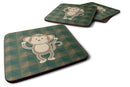 Monkey Foam Coasters Set of 4 Cup Coasters for Indoor Outdoor, Tabletop Protection, Anti Slip, Mouse pad Material