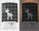 Zebra Ceramic Night Light Compact, UL-Certified, Ideal for Bedroom, Bathroom, Nursery, Hallway, Kitchen, 6x4x3, Multicolor