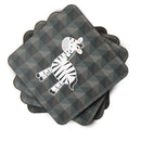 Zebra Foam Coasters Set of 4 Cup Coasters for Indoor Outdoor, Tabletop Protection, Anti Slip, Mouse pad Material