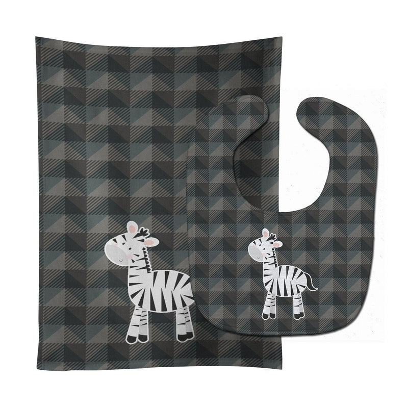 Zebra Baby Bib & Burp Cloth BB7026STBU