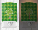 Palm Tree Ceramic Night Light Compact, UL-Certified, Ideal for Bedroom, Bathroom, Nursery, Hallway, Kitchen, 6x4x3, Multicolor