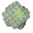 Palm Tree Foam Coasters Set of 4 Cup Coasters for Indoor Outdoor, Tabletop Protection, Anti Slip, Mouse pad Material