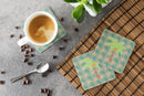 Palm Tree Foam Coasters Set of 4 Cup Coasters for Indoor Outdoor, Tabletop Protection, Anti Slip, Mouse pad Material