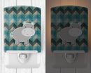 Hippopotamus Ceramic Night Light Compact, UL-Certified, Ideal for Bedroom, Bathroom, Nursery, Hallway, Kitchen, 6x4x3, Multicolor