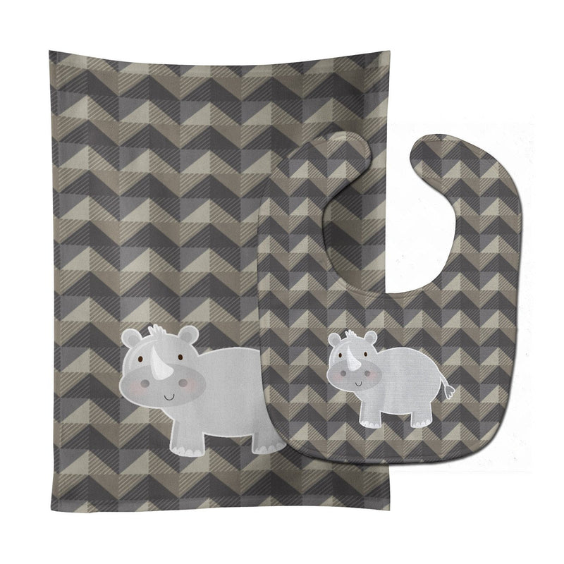 Rhinoceros Baby Bib & Burp Cloth BB7033STBU