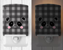 Panda Bear Face Ceramic Night Light Compact, UL-Certified, Ideal for Bedroom, Bathroom, Nursery, Hallway, Kitchen, 6x4x3, Multicolor