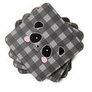Panda Bear Face Foam Coasters Set of 4 Cup Coasters for Indoor Outdoor, Tabletop Protection, Anti Slip, Mouse pad Material