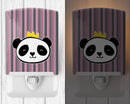 Panda Bear Queen Ceramic Night Light Compact, UL-Certified, Ideal for Bedroom, Bathroom, Nursery, Hallway, Kitchen, 6x4x3, Multicolor