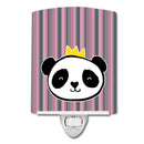 Panda Bear Queen Ceramic Night Light Compact, UL-Certified, Ideal for Bedroom, Bathroom, Nursery, Hallway, Kitchen, 6x4x3, Multicolor