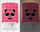 Panda Bear Pink Face Ceramic Night Light Compact, UL-Certified, Ideal for Bedroom, Bathroom, Nursery, Hallway, Kitchen, 6x4x3, Multicolor