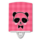 Panda Bear Pink Face Ceramic Night Light Compact, UL-Certified, Ideal for Bedroom, Bathroom, Nursery, Hallway, Kitchen, 6x4x3, Multicolor