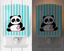 Panda Bear Love Ceramic Night Light Compact, UL-Certified, Ideal for Bedroom, Bathroom, Nursery, Hallway, Kitchen, 6x4x3, Multicolor