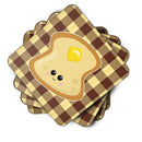 Buttered Toast Face Foam Coasters Set of 4 Cup Coasters for Indoor Outdoor, Tabletop Protection, Anti Slip, Mouse pad Material