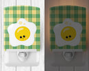 Fried Egg Face Ceramic Night Light Compact, UL-Certified, Ideal for Bedroom, Bathroom, Nursery, Hallway, Kitchen, 6x4x3, Multicolor