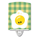 Fried Egg Face Ceramic Night Light Compact, UL-Certified, Ideal for Bedroom, Bathroom, Nursery, Hallway, Kitchen, 6x4x3, Multicolor
