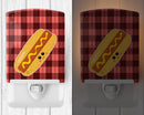 Hot Dog Face Ceramic Night Light Compact, UL-Certified, Ideal for Bedroom, Bathroom, Nursery, Hallway, Kitchen, 6x4x3, Multicolor