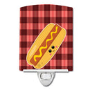 Hot Dog Face Ceramic Night Light Compact, UL-Certified, Ideal for Bedroom, Bathroom, Nursery, Hallway, Kitchen, 6x4x3, Multicolor