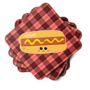 Hot Dog Face Foam Coasters Set of 4 Cup Coasters for Indoor Outdoor, Tabletop Protection, Anti Slip, Mouse pad Material