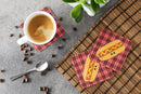Hot Dog Face Foam Coasters Set of 4 Cup Coasters for Indoor Outdoor, Tabletop Protection, Anti Slip, Mouse pad Material
