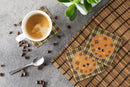 Cookie Face Foam Coasters Set of 4 Cup Coasters for Indoor Outdoor, Tabletop Protection, Anti Slip, Mouse pad Material