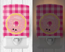 Donut Face Ceramic Night Light Compact, UL-Certified, Ideal for Bedroom, Bathroom, Nursery, Hallway, Kitchen, 6x4x3, Multicolor