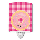 Donut Face Ceramic Night Light Compact, UL-Certified, Ideal for Bedroom, Bathroom, Nursery, Hallway, Kitchen, 6x4x3, Multicolor