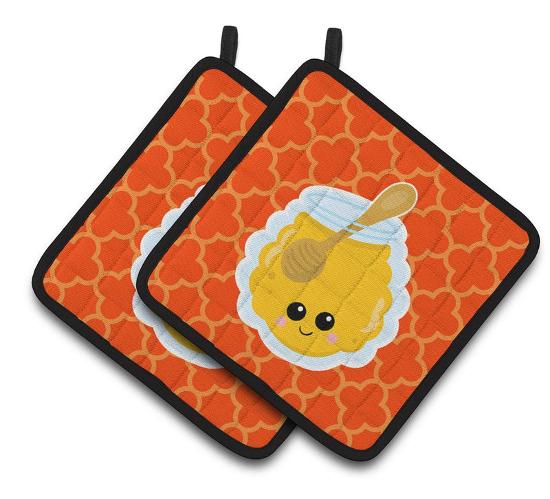 Honey Jar Face Pair of Pot Holders BB7054PTHD