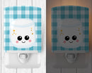 Marshmellow Face Ceramic Night Light Compact, UL-Certified, Ideal for Bedroom, Bathroom, Nursery, Hallway, Kitchen, 6x4x3, Multicolor