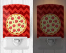 Large Pizza Ceramic Night Light Compact, UL-Certified, Ideal for Bedroom, Bathroom, Nursery, Hallway, Kitchen, 6x4x3, Multicolor