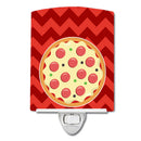 Large Pizza Ceramic Night Light Compact, UL-Certified, Ideal for Bedroom, Bathroom, Nursery, Hallway, Kitchen, 6x4x3, Multicolor