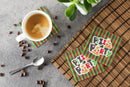 Pizza Party Foam Coasters Set of 4 Cup Coasters for Indoor Outdoor, Tabletop Protection, Anti Slip, Mouse pad Material