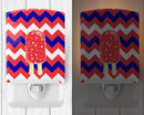 Ice Pop Popcicle Red White Blue Ceramic Night Light Compact, UL-Certified, Ideal for Bedroom, Bathroom, Nursery, Hallway, Kitchen, 6x4x3, Multicolor